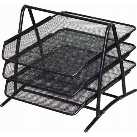 Półka na dokumenty NATUNA A4 siatka czarna (3szt) 350x300x275mm Półka na dokumenty NATUNA A4 siatka czarna (3szt) 350x300x275mm