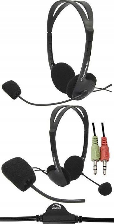 Słuchawki ESPERANZA stereo z mikrofonem EH102 Słuchawki ESPERANZA stereo z mikrofonem EH102
