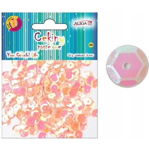 Cekiny pastelowe łososiowe 8mm, 10g WMT-112(39) ALIGA Cekiny pastelowe łososiowe 8mm, 10g WMT-112(39) ALIGA