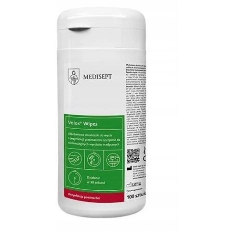 Chusteczki do dezynfekcji powierzchni (100szt) tuba VELOX DUO WIPES MEDISEPT Chusteczki do dezynfekcji powierzchni (100szt) tuba VELOX DUO WIPES MEDISEPT