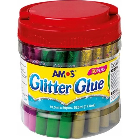 Klej z brokatem AMOS GCL10BK50 10.5ml 6kol-50sztuk w wiaderku 170-2220 Klej z brokatem AMOS GCL10BK50 10.5ml 6kol-50sztuk w wiaderku 170-2220