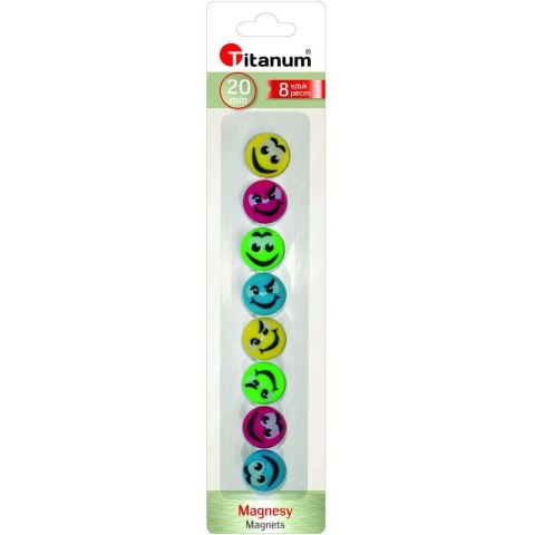 Magnesy do tablic 20mm/8 SMILEY 249640 TITANUM Magnesy do tablic 20mm/8 SMILEY 249640 TITANUM