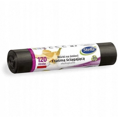 Worki na śmieci ekologiczne 120L 10szt.z taśmą (LDPE) STELLA WNS-6356 Worki na śmieci ekologiczne 120L 10szt.z taśmą (LDPE) STELLA WNS-6356