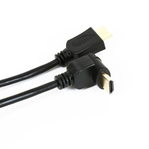 Kabel HDMI -> HDMI 5m v.1.4 kątowy czarny OMEGA (41854) Kabel HDMI -> HDMI 5m v.1.4 kątowy czarny OMEGA (41854)