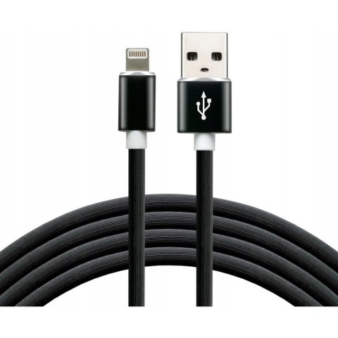 Kabel USB-A -> Lightning 1,5m 2,4A silikonowy czarny EVERACTIVE (CBS-1.5IB) Kabel USB-A -> Lightning 1,5m 2,4A silikonowy czarny EVERACTIVE (CBS-1.5IB)