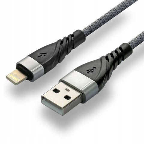 Kabel USB-A -> Lightning 1m 2,4A pleciony szary EVERACTIVE (CBB-1IG) Kabel USB-A -> Lightning 1m 2,4A pleciony szary EVERACTIVE (CBB-1IG)