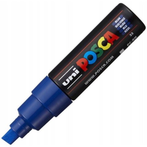 Marker z farbą plakatową Posca PC-8K, niebieski, Uni Marker z farbą plakatową Posca PC-8K, niebieski, Uni