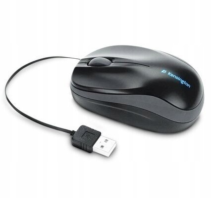 Mysz KENSINGTON Pro Fit ze zwijanym kablem czarna K72339EU Mysz KENSINGTON Pro Fit ze zwijanym kablem czarna K72339EU