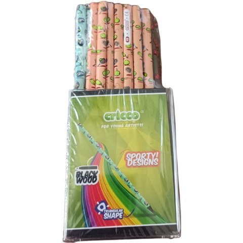 Ołówek CRICCO trójkatny czarne drewno HB SPORTY (72 szt.) Ołówek CRICCO trójkatny czarne drewno HB SPORTY (72 szt.)
