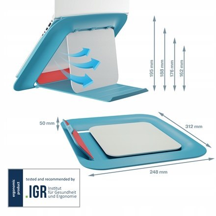 Podstawka pod laptopa Ergo Cosy niebieska 64260061 LEITZ Podstawka pod laptopa Ergo Cosy niebieska 64260061 LEITZ