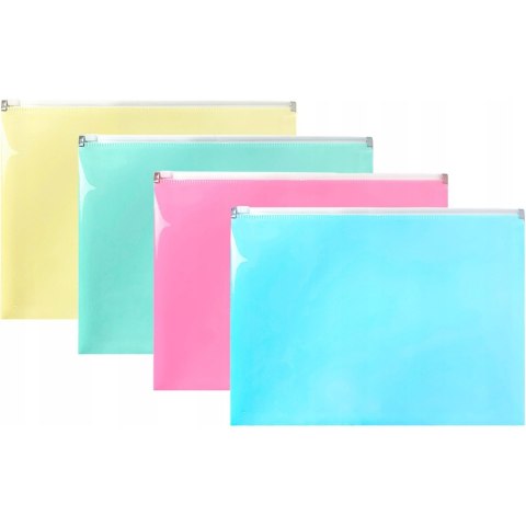 Teczka na suwak A4 PP pastel mix (10 szt.) TSP-A4 BIURFOL Teczka na suwak A4 PP pastel mix (10 szt.) TSP-A4 BIURFOL