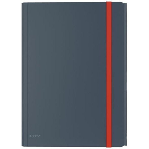 Teczka z gumką i kieszonką, PP, szara 46190089 Teczka z gumką i kieszonką, PP, szara 46190089