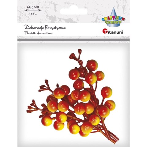 Dekoracje gałązki owoców winobluszczu pomarańczowożółte (3 szt.) 487297 TITANUM Dekoracje gałązki owoców winobluszczu pomarańczowożółte (3 szt.) 487297 TITANUM