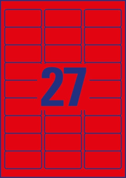 Etykiety neon czerwone(25ark)63,5x29,6mm L6003-25 LK AVERY ZWECKFORM Etykiety neon czerwone(25ark)63,5x29,6mm L6003-25 LK AVERY ZWECKFORM