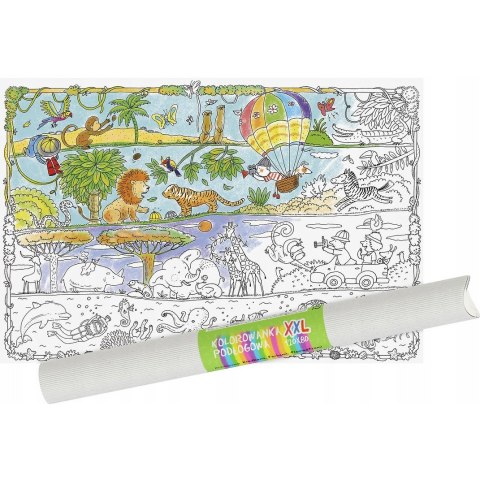 Kolorowanka podłogowa XXL 120x80cm Safari PP-000115 MONUMI Kolorowanka podłogowa XXL 120x80cm Safari PP-000115 MONUMI