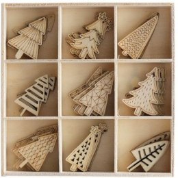 Ozdoby drewniane CHOINKI 45sztuk 253049 Galeria Papieru