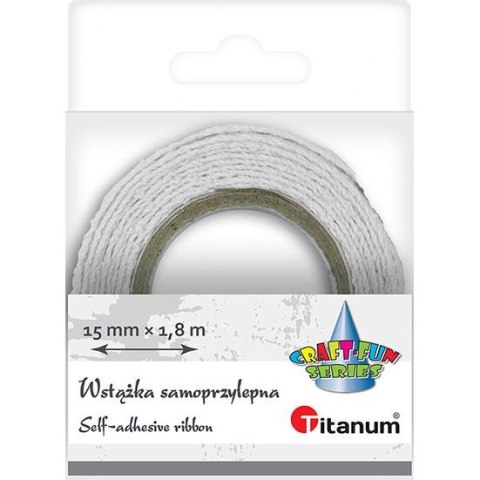 Wstążka koronka bawełniana samoprzylepna biała 15mm 1,8m 373248 TITANUM Wstążka koronka bawełniana samoprzylepna biała 15mm 1,8m 373248 TITANUM