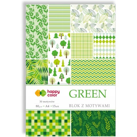 Blok z motywami A4 15k GREEN 30 motywów HA3808 2030-G HAPPY COLOR Blok z motywami A4 15k GREEN 30 motywów HA3808 2030-G HAPPY COLOR