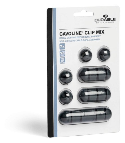Klips samoprzylepny na 1 kabel CAVOLINE CLIP MIX, różne rodzaje w zestawie, 504137 DURABLE Klips samoprzylepny na 1 kabel CAVOLINE CLIP MIX, różne rodzaje w zestawie, 504137 DURABLE