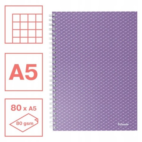 Kołonotatnik Colour`Breeze A5 w kratkę lawendowy 628469 ESSELTE Kołonotatnik Colour`Breeze A5 w kratkę lawendowy 628469 ESSELTE