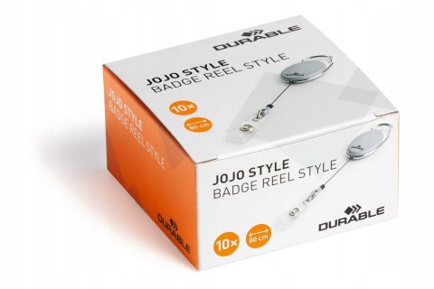 Mechanizm ściągający JOJO STYLE (10szt) szary długość 80cm 832410 metalowe zapięcie DURABLE Mechanizm ściągający JOJO STYLE (10szt) szary długość 80cm 832410 metalowe zapięcie DURABLE