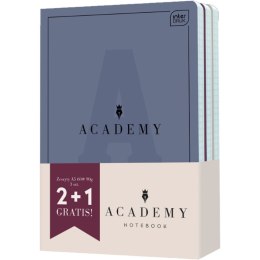 Zeszyt A5 60k kratka ACADEMY 2+1 gratis mix okładek INTERDRUK