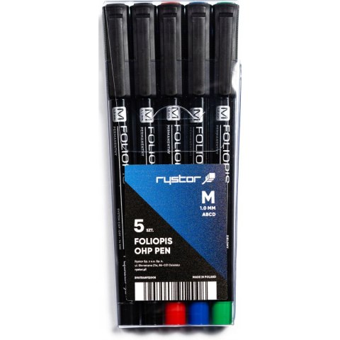 Foliopis 1mm FM-10/AABCD komplet 5sztuk 4 kolory w etui 438-528 RYSTOR Foliopis 1mm FM-10/AABCD komplet 5sztuk 4 kolory w etui 438-528 RYSTOR