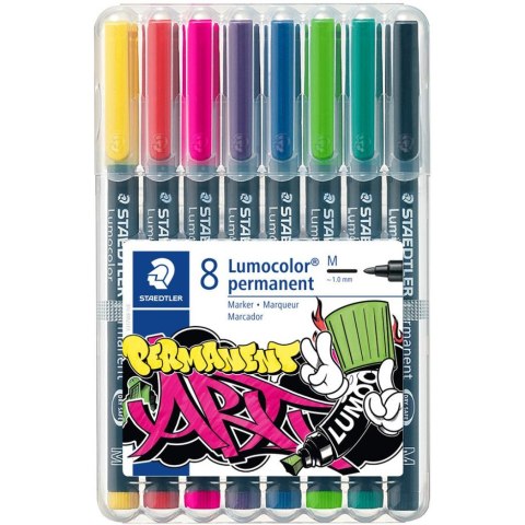 Foliopis permanentny M 1mm 8kolorów w etui 317WP8-1 STAEDTLER Foliopis permanentny M 1mm 8kolorów w etui 317WP8-1 STAEDTLER