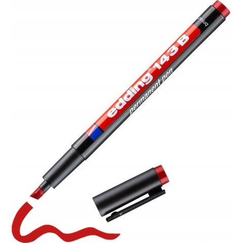 Marker niezmywalny do folii 1-3mm czerwony 143B/002/CZ ED EDDING Marker niezmywalny do folii 1-3mm czerwony 143B/002/CZ ED EDDING