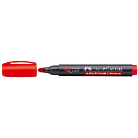 Marker permanentny nr 52 czerwony okrągła końcówka 157821 Faber-Castell Marker permanentny nr 52 czerwony okrągła końcówka 157821 Faber-Castell