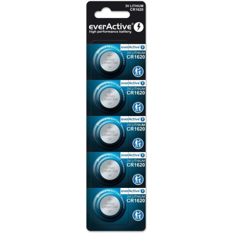 Bateria EVERACTIVE CR1620/DL1620/BR1620 3V litowa blister (5szt) Bateria EVERACTIVE CR1620/DL1620/BR1620 3V litowa blister (5szt)