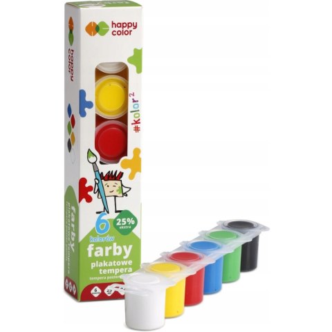 Farba plakatowa HAPPY COLOR TEMPERA 6kol. x25ml HA 3310 0025-K6 Farba plakatowa HAPPY COLOR TEMPERA 6kol. x25ml HA 3310 0025-K6