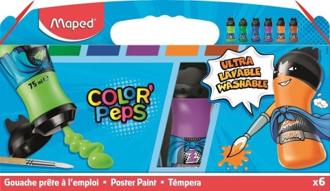 Farby SUPERPOWER 6X75ml kolory uzupełniając butelki MAPED 810011 Farby SUPERPOWER 6X75ml kolory uzupełniając butelki MAPED 810011