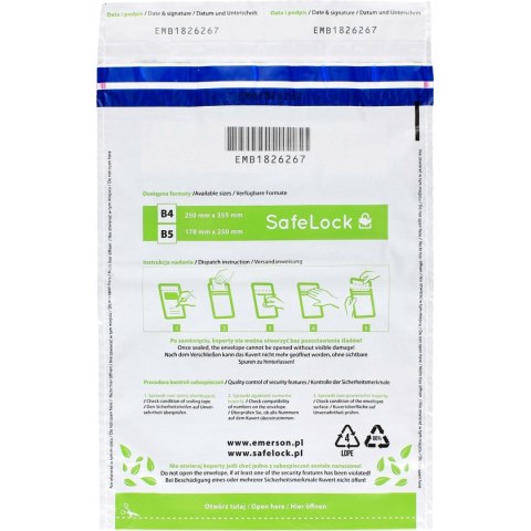 Koperty bezpieczne B4 (100sztuk) ekologiczne kolorowe ikb250385Beko100 EMERSON Koperty bezpieczne B4 (100sztuk) ekologiczne kolorowe ikb250385Beko100 EMERSON