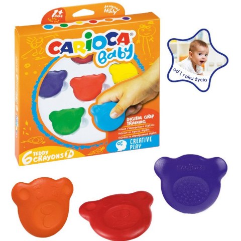 Kredki Misiaki BABY dla dzieci 1+6 kol 160-2209 42956 CARIOCA Kredki Misiaki BABY dla dzieci 1+6 kol 160-2209 42956 CARIOCA