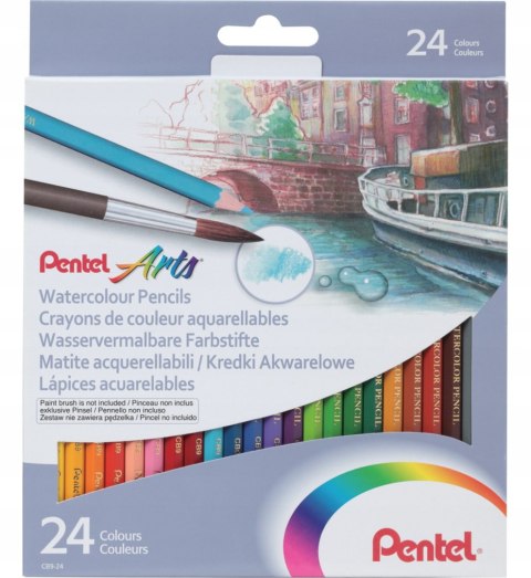 Kredki akwarelowe PENTEL 24 kolory CB9-24 Kredki akwarelowe PENTEL 24 kolory CB9-24