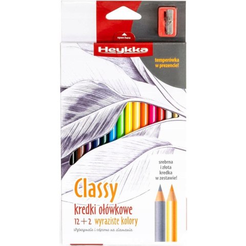 Kredki ołówkowe Classy trójkątne z temperówką 12szt. HEYKKA (609007) Kredki ołówkowe Classy trójkątne z temperówką 12szt. HEYKKA (609007)