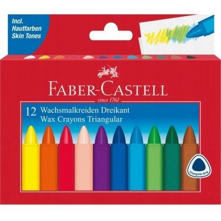 Kredki świecowe trójkątne 12 kolorów opakowanie kartonowe FC 120010 FABER-CASTELL Kredki świecowe trójkątne 12 kolorów opakowanie kartonowe FC 120010 FABER-CASTELL