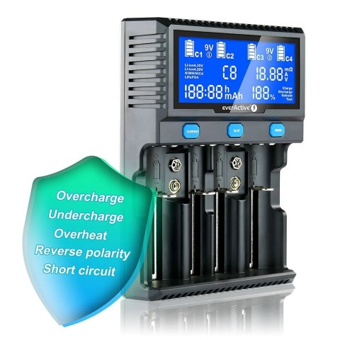 Ładowarka do akumulatorków Li-ion/Ni-MH EVERACTIVE uniwersalna UC-4200 Ładowarka do akumulatorków Li-ion/Ni-MH EVERACTIVE uniwersalna UC-4200