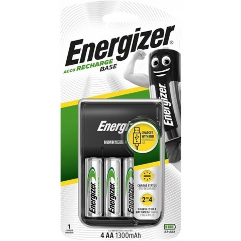 Ładowarka do akumulatorków Ni-MH ENERGIZER BASE USB + 4xAA/HR6 1300mAh Ładowarka do akumulatorków Ni-MH ENERGIZER BASE USB + 4xAA/HR6 1300mAh
