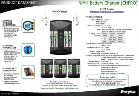 Ładowarka do akumulatorków Ni-MH ENERGIZER PRO + 4xAA/HR6 2000mAh Ładowarka do akumulatorków Ni-MH ENERGIZER PRO + 4xAA/HR6 2000mAh