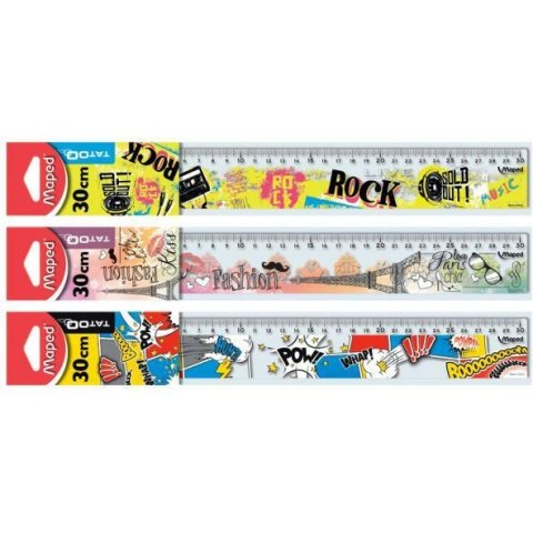 Linijka TATOO 30cm torebka 251710 MAPED Linijka TATOO 30cm torebka 251710 MAPED