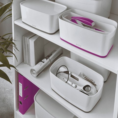 MyBox mały z pokrywką, biało-fioletowy LEITZ 52291062 MyBox mały z pokrywką, biało-fioletowy LEITZ 52291062