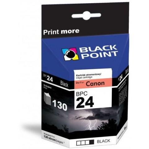 Tusz BLACK POINT (BPC24BK) czarny 130str zamiennik CANON (BCI-24BK) S200/300/i320 Tusz BLACK POINT (BPC24BK) czarny 130str zamiennik CANON (BCI-24BK) S200/300/i320