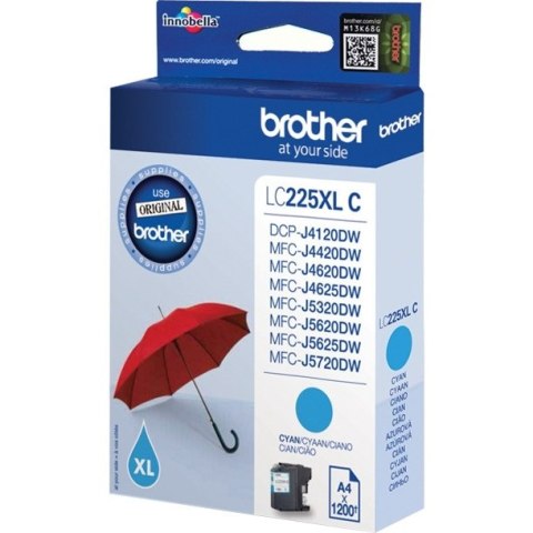 Tusz BROTHER (LC225XL-C) niebieski 1200str Tusz BROTHER (LC225XL-C) niebieski 1200str