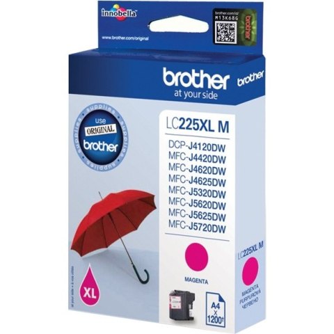 Tusz BROTHER (LC225XL-M) purpurowy 1200str Tusz BROTHER (LC225XL-M) purpurowy 1200str