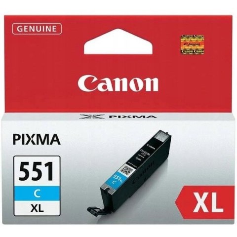 Tusz CANON (CLI-551C XL/6444B001) niebieski 700str Tusz CANON (CLI-551C XL/6444B001) niebieski 700str