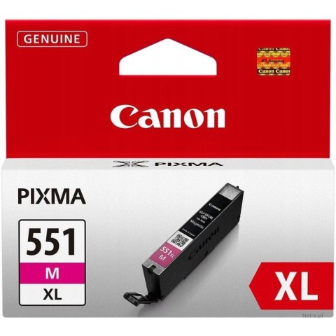 Tusz CANON (CLI-551M XL/6445B001) purpurowy 670str Tusz CANON (CLI-551M XL/6445B001) purpurowy 670str