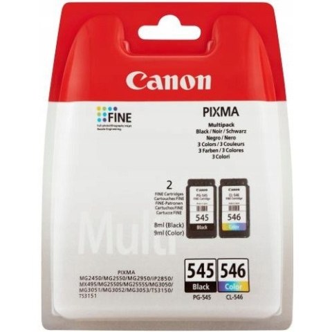 Tusz CANON (PG-545+CL-546/8287B005) czarny+kolor (2szt) Tusz CANON (PG-545+CL-546/8287B005) czarny+kolor (2szt)