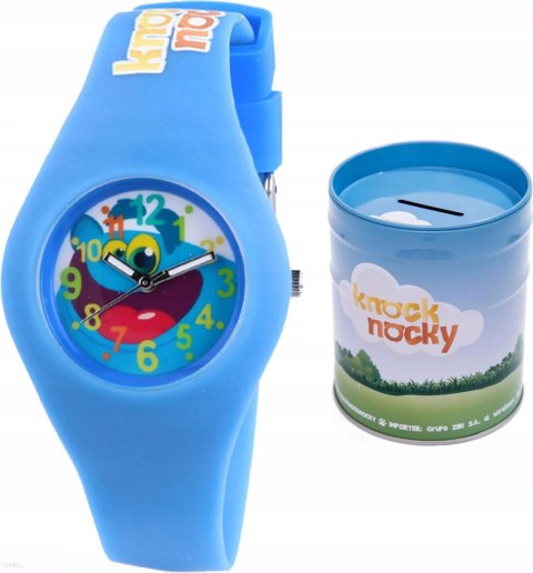 Zegarek dziecięcy KNOCKNOCKY FL KOTI niebieski + skarbonka Zegarek dziecięcy KNOCKNOCKY FL KOTI niebieski + skarbonka